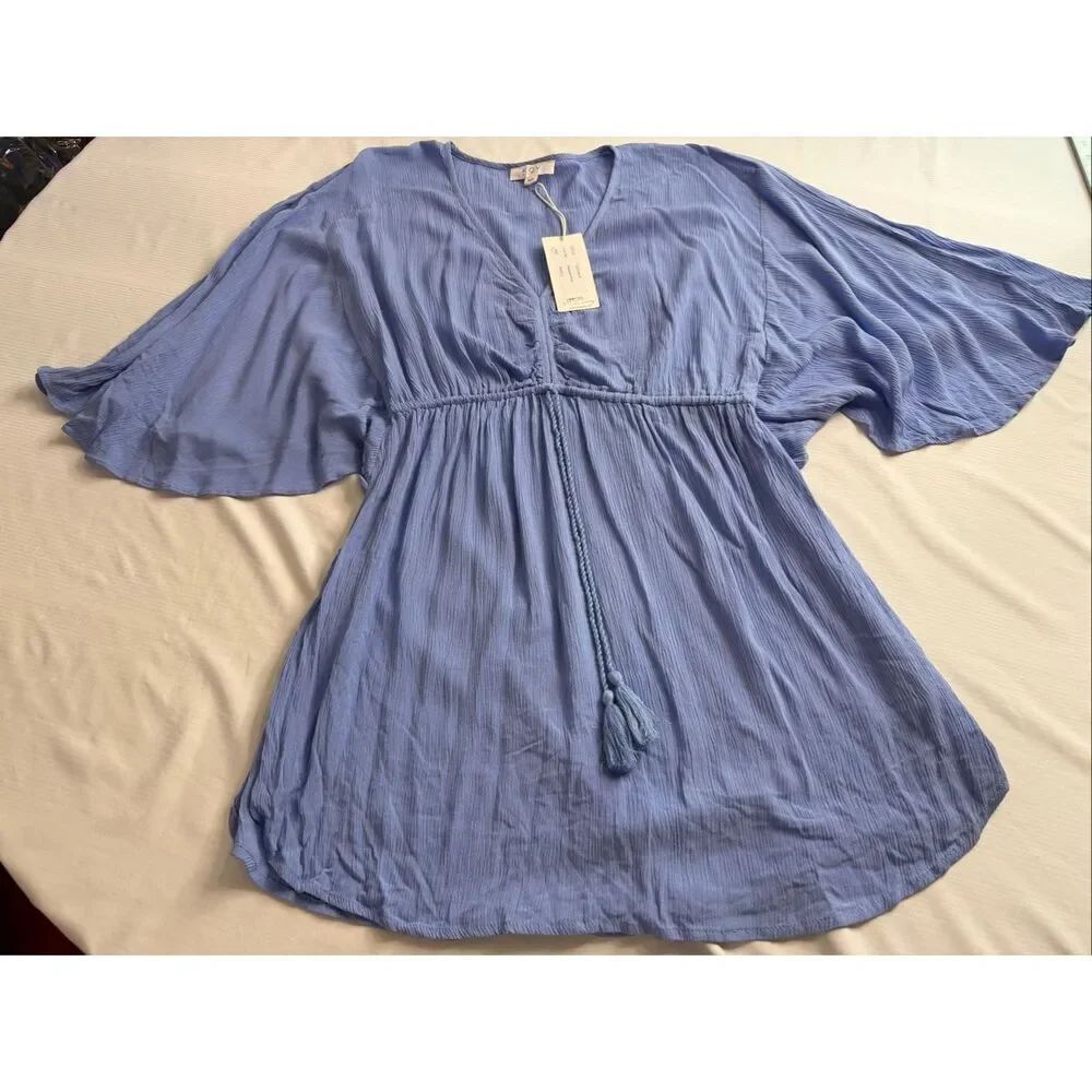 NWT Koy Resort Miami Cinched Front Bahama Blue Dress Size Small New
